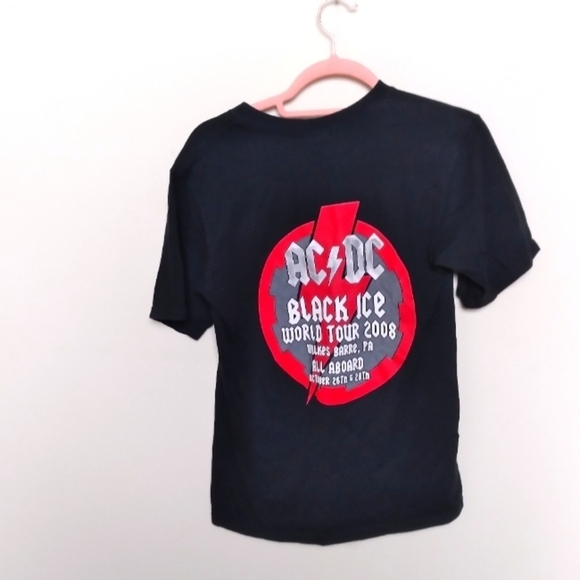 Anvil AC/DC Short Sleeve Black Ice Tour Crew Neck Tee Shirt Size Small - Picture 2 of 8